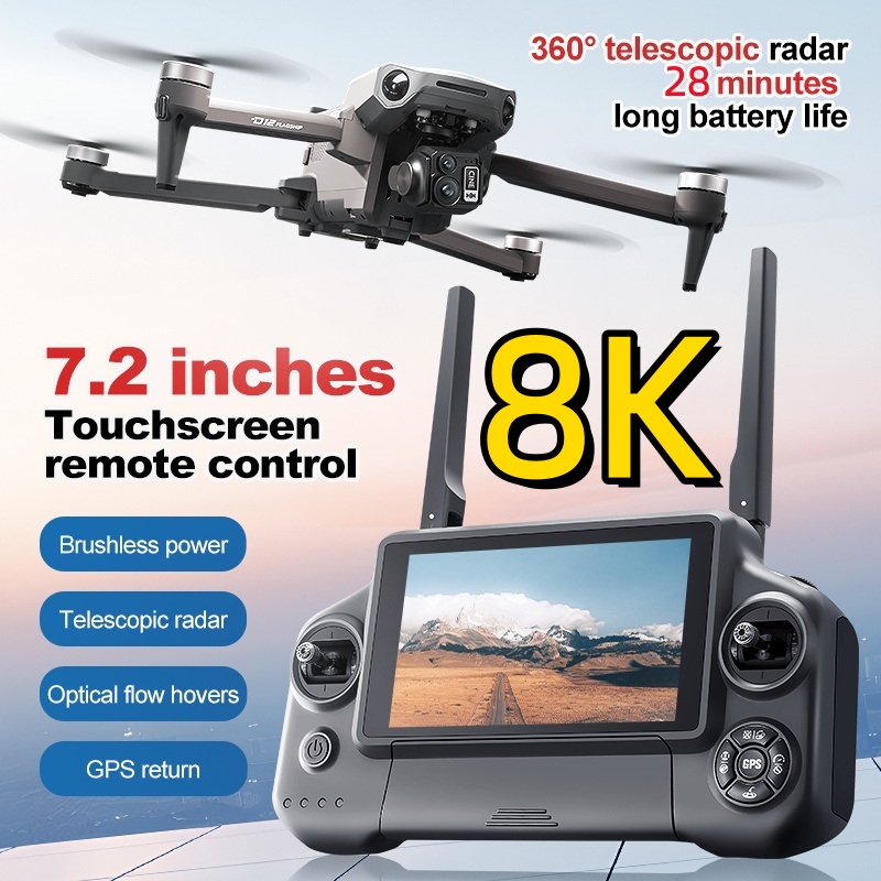 Fpv Brushless Rc Drone 4K - Drone RC Quadricóptero 8K com Gimbal
