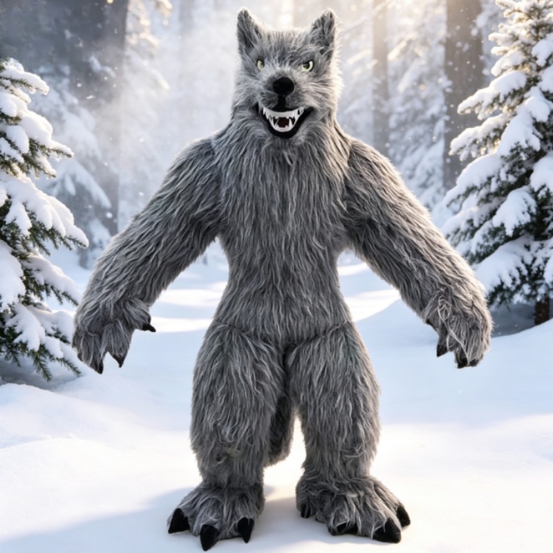 Dolls - Fantasia de Mascote Lobo Cinza Inflável