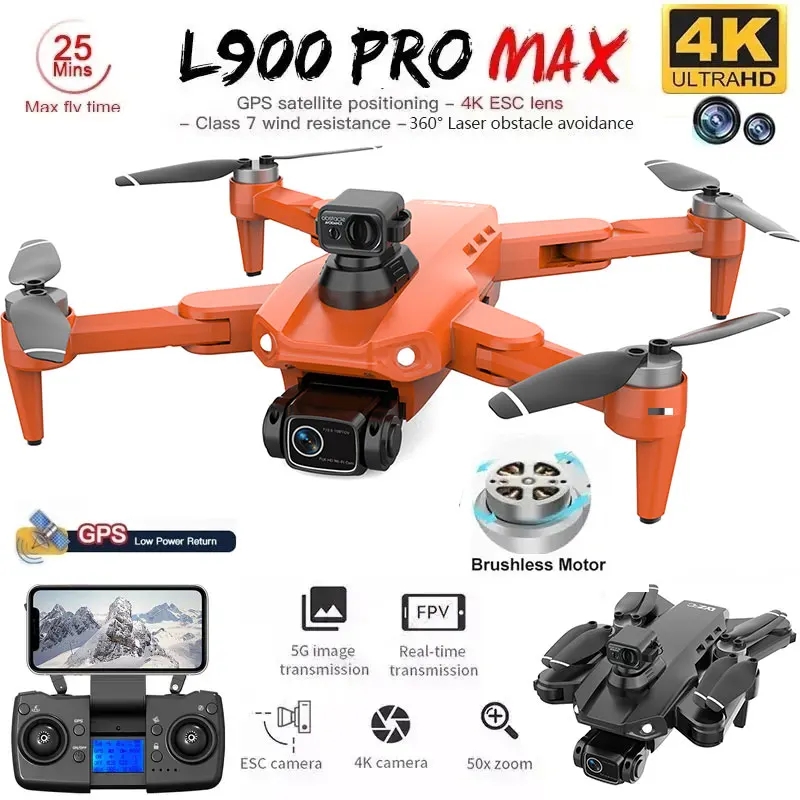 L900 Pro MAX GPS Drone 4K Prof - Fpv Brushless Rc Drone 4K avaliação e preço