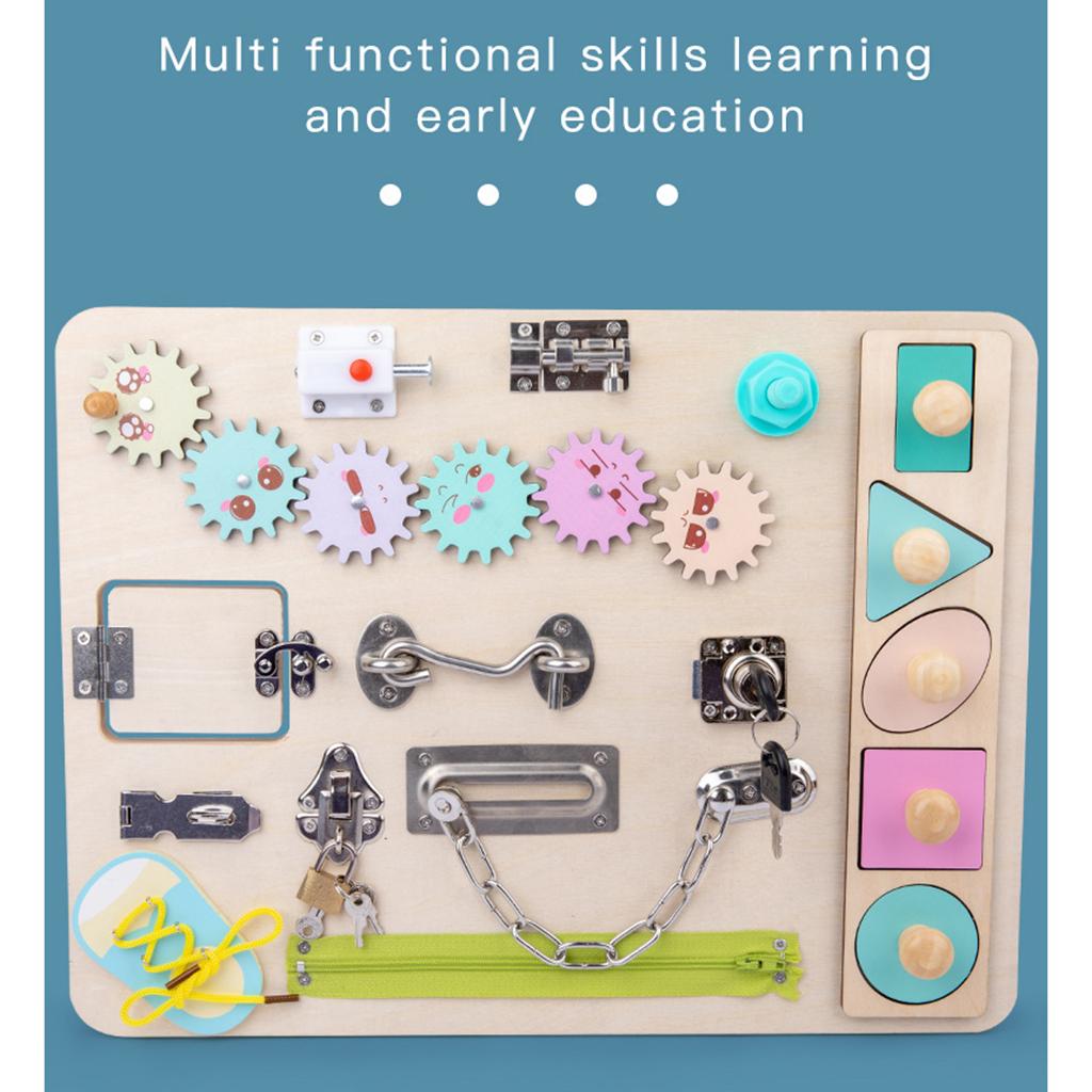Quadro de Atividades para Cria - Montessori Wooden Busy Board Toddler avaliação e preço