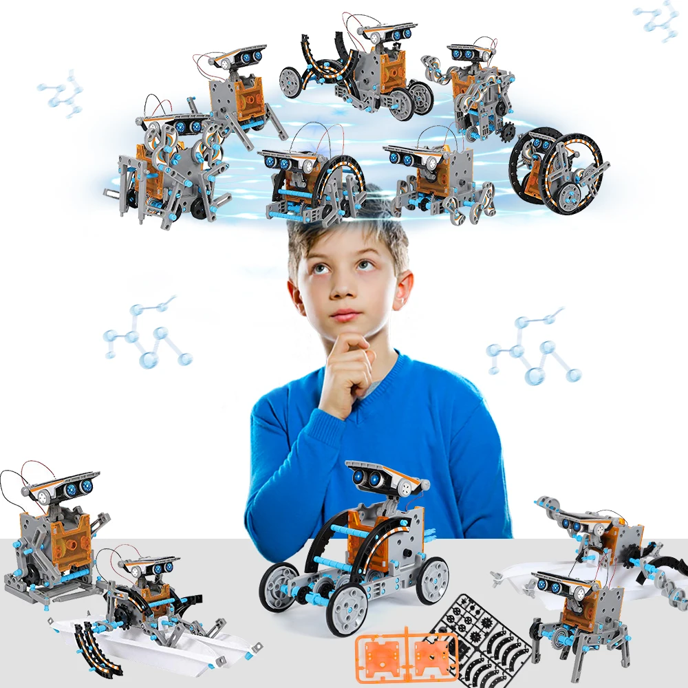 Stem 13 em 1 educação robô sol - Stem Solar Robot Kit For Kids avaliação e preço