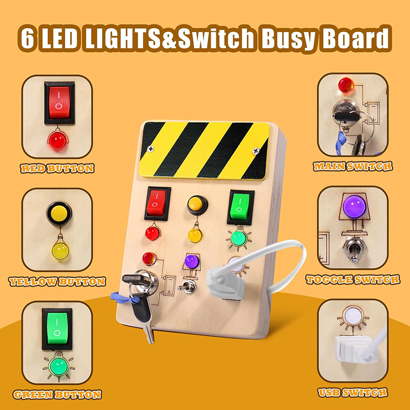 Brinquedo Sensorial Montessori - Montessori Wooden Busy Board Toddler avaliação e preço