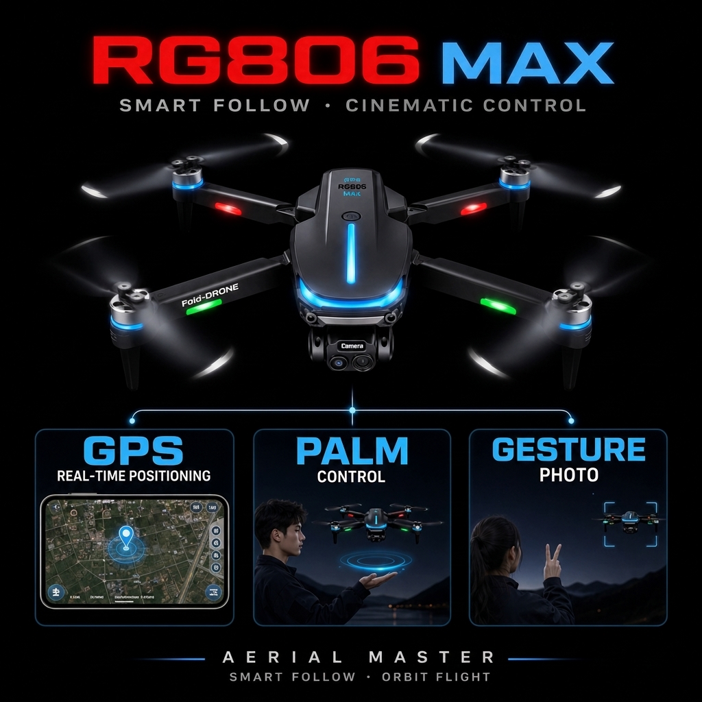 Drone GPS com Câmera 4K, Quadc - Fpv Brushless Rc Drone 4K avaliação e preço